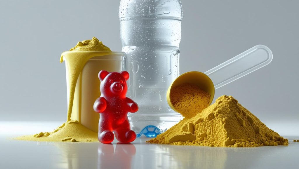 Gummie comestible sain vs produits en poudre