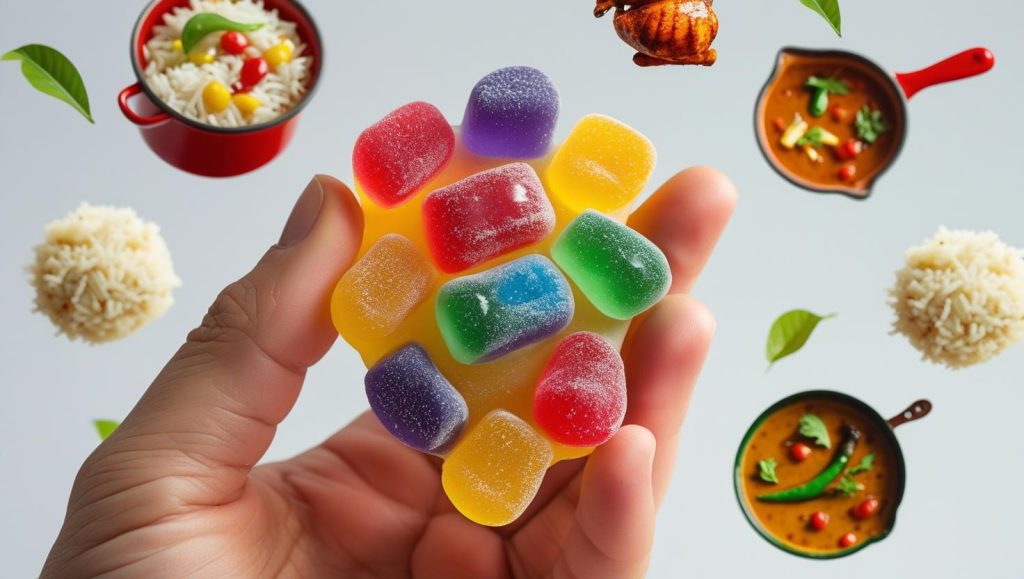 plat préféré converti en gummie comestible